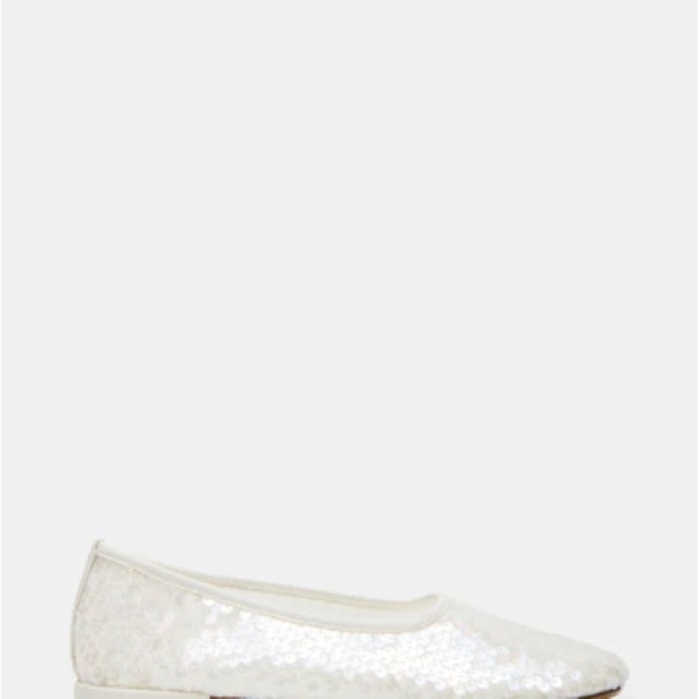 Steve Madden White Sequin Ballet Flats - Picture 4 of 12